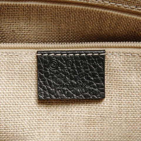 GUCCI Interlocking G 2-way Leather Tote Bag black WS27770