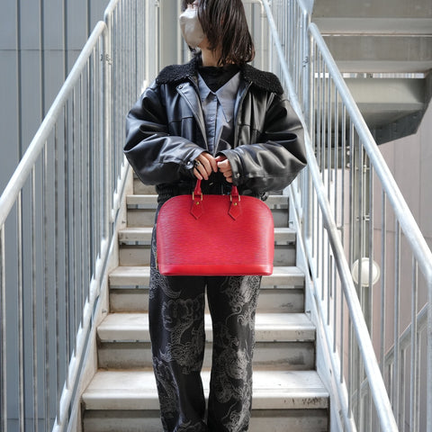 LOUIS VUITTON 1997 Epi Alma PM Handbag Red WS27772
