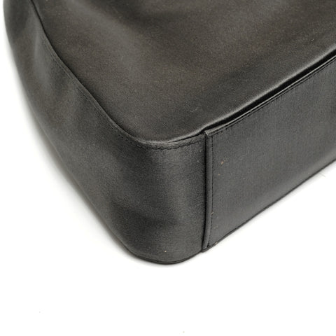 PRADA Triangle Logo Satin Handbag black WS27778