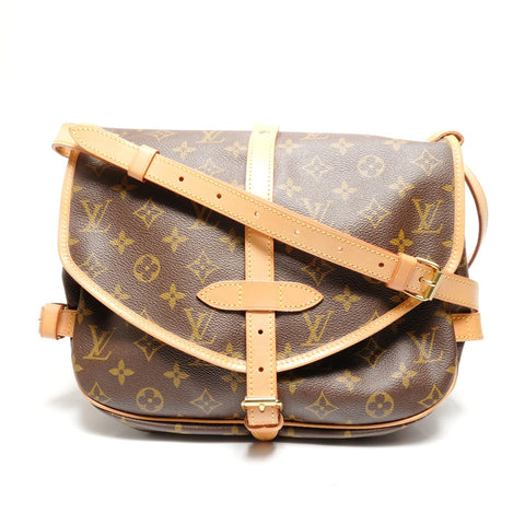 LOUIS VUITTON 1993 Saumur 30 Monogram Shoulder Bag Brown WS27779