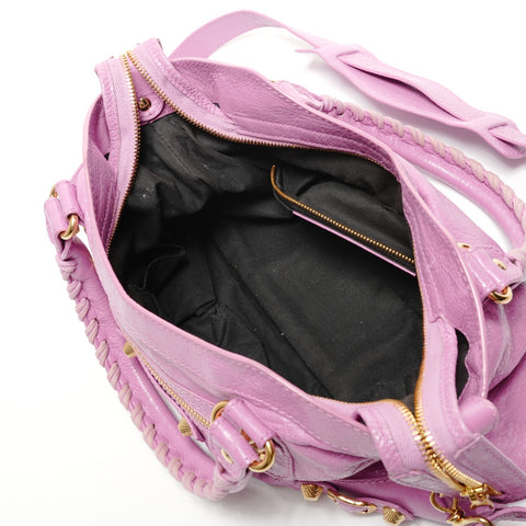 BALENCIAGA The Town 2WAY Metal Gold Handbag pink WS27783