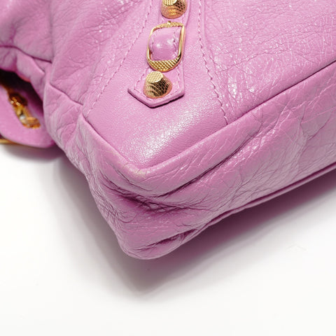 BALENCIAGA The Town 2WAY Metal Gold Handbag pink WS27783