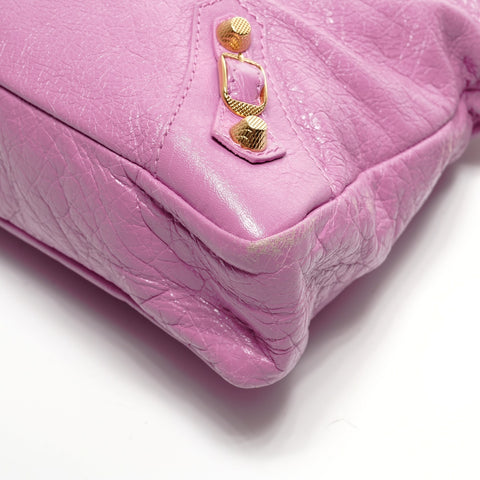 BALENCIAGA The Town 2WAY Metal Gold Handbag pink WS27783