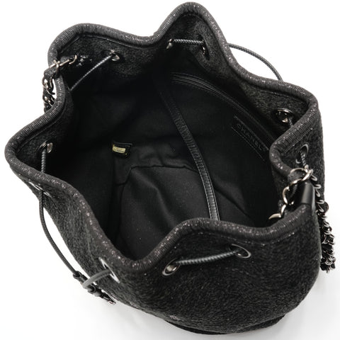 CHANEL Deauville Tweed Bucket Drawstring Bag, No. 28, 2019 Shoulder Bag black WS27784