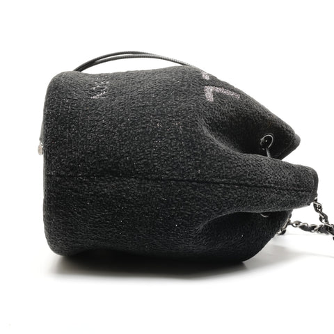 CHANEL Deauville Tweed Bucket Drawstring Bag, No. 28, 2019 Shoulder Bag black WS27784
