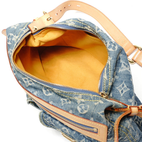 LOUIS VUITTON 2006 Baggy PM Monogram Denim Shoulder Bag blue WS27785
