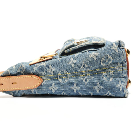 LOUIS VUITTON 2006 Baggy PM Monogram Denim Shoulder Bag blue WS27785