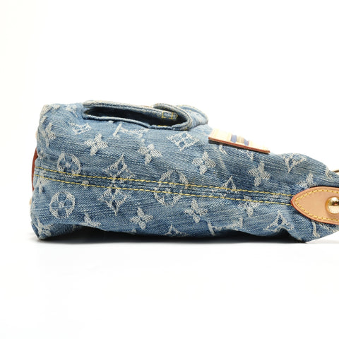 LOUIS VUITTON 2006 Baggy PM Monogram Denim Shoulder Bag blue WS27785