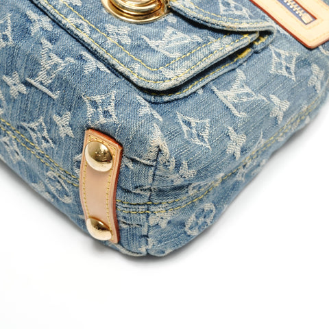 LOUIS VUITTON 2006 Baggy PM Monogram Denim Shoulder Bag blue WS27785