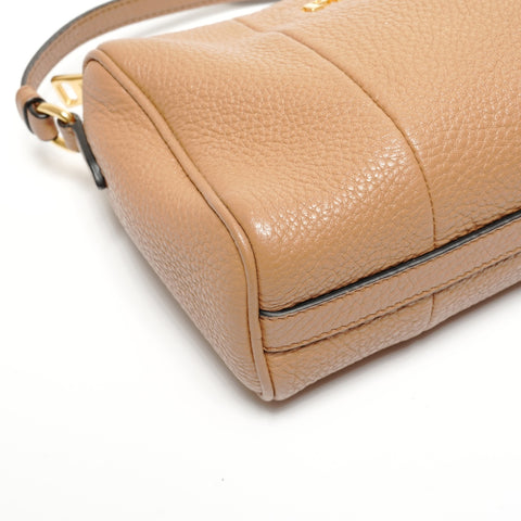 PRADA Mini Pochette Vitello in Leather Shoulder Bag beige WS27786