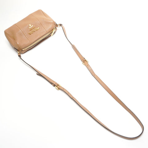 PRADA Mini Pochette Vitello in Leather Shoulder Bag beige WS27786