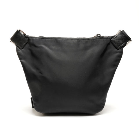 PRADA triangle logo nylon Shoulder Bag black WS27787