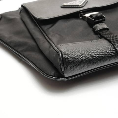 PRADA triangle logo nylon Shoulder Bag black WS27787
