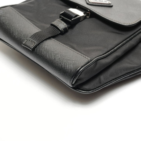 PRADA triangle logo nylon Shoulder Bag black WS27787