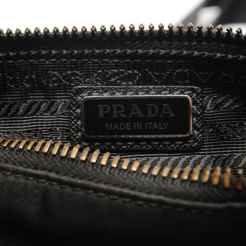 PRADA triangle logo nylon Shoulder Bag black WS27787
