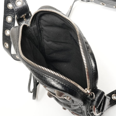 BALENCIAGA Leather Le Cagoule crossbody bag Shoulder Bag black WS27788
