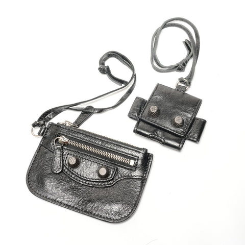 BALENCIAGA Leather Le Cagoule crossbody bag Shoulder Bag black WS27788