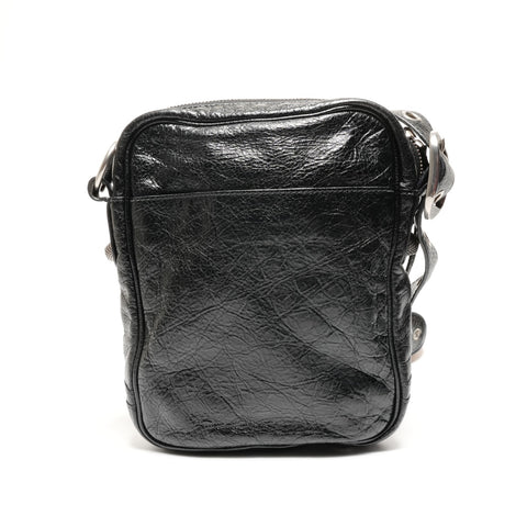 BALENCIAGA Leather Le Cagoule crossbody bag Shoulder Bag black WS27788