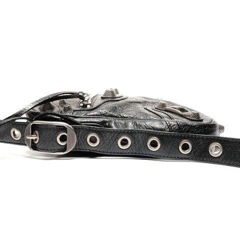 BALENCIAGA Leather Le Cagoule crossbody bag Shoulder Bag black WS27788