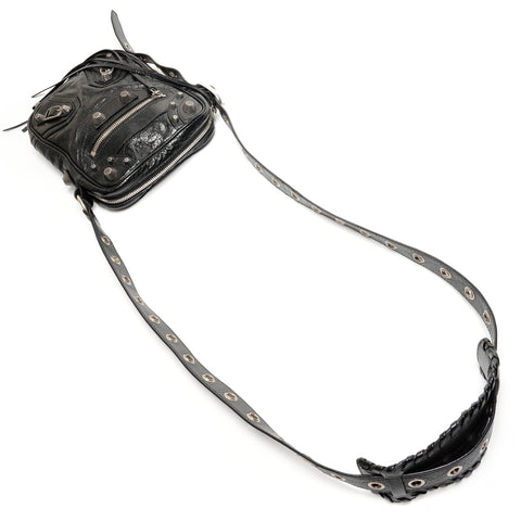 BALENCIAGA Leather Le Cagoule crossbody bag Shoulder Bag black WS27788