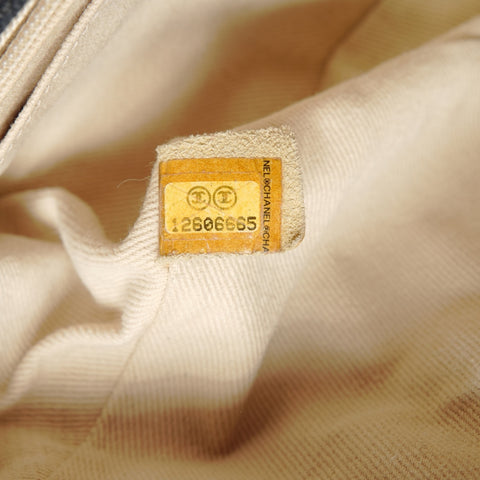 CHANEL Matelass Canvas COCO Mark Flap Chain Serial Number 12 Series 2008-2009 Shoulder Bag black WS27791