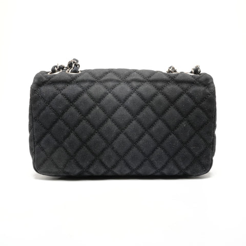 CHANEL Matelass Canvas COCO Mark Flap Chain Serial Number 12 Series 2008-2009 Shoulder Bag black WS27791
