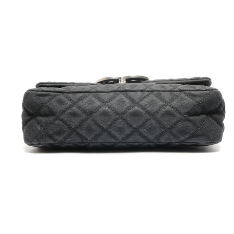 CHANEL Matelass Canvas COCO Mark Flap Chain Serial Number 12 Series 2008-2009 Shoulder Bag black WS27791