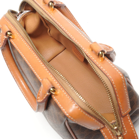 CELINE Macadam PVC 2WAY Shoulder Bag Brown WS27792