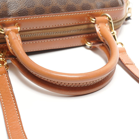 CELINE Macadam PVC 2WAY Shoulder Bag Brown WS27792