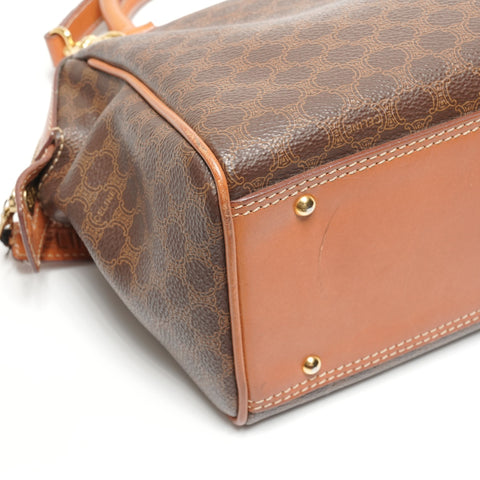 CELINE Macadam PVC 2WAY Shoulder Bag Brown WS27792