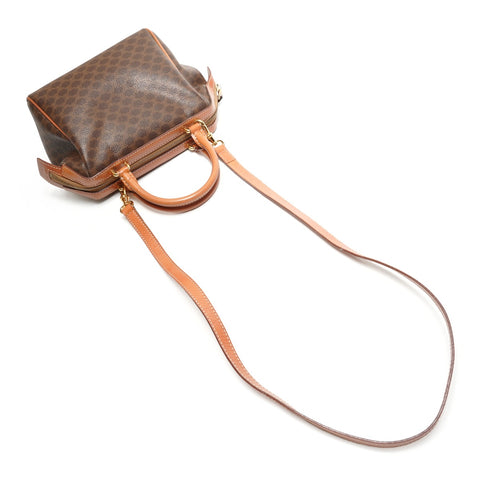 CELINE Macadam PVC 2WAY Shoulder Bag Brown WS27792