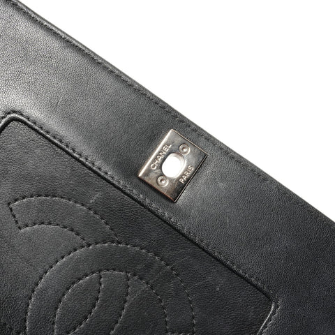 CHANEL Item No. 24, 2016-2017, Lambskin Double Flap Check Shoulder Bag black WS27793