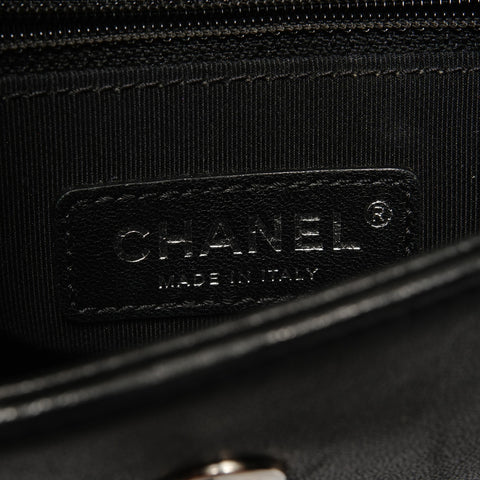 CHANEL Item No. 24, 2016-2017, Lambskin Double Flap Check Shoulder Bag black WS27793