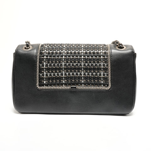 CHANEL Item No. 24, 2016-2017, Lambskin Double Flap Check Shoulder Bag black WS27793