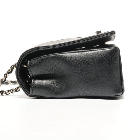 CHANEL Item No. 24, 2016-2017, Lambskin Double Flap Check Shoulder Bag black WS27793