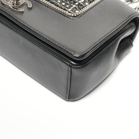 CHANEL Item No. 24, 2016-2017, Lambskin Double Flap Check Shoulder Bag black WS27793