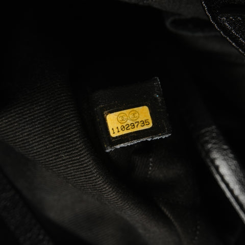 CHANEL Perforated large COCO Mark leather, serial number 11, 2007-2008 Tote Bag black WS27794