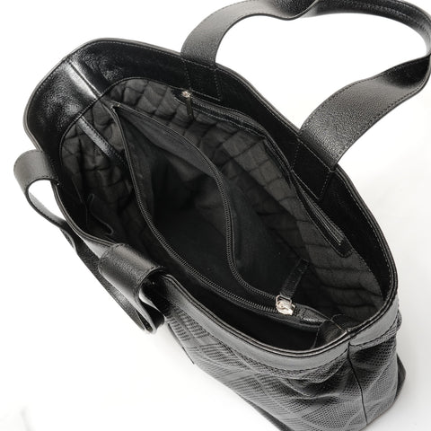 CHANEL Perforated large COCO Mark leather, serial number 11, 2007-2008 Tote Bag black WS27794