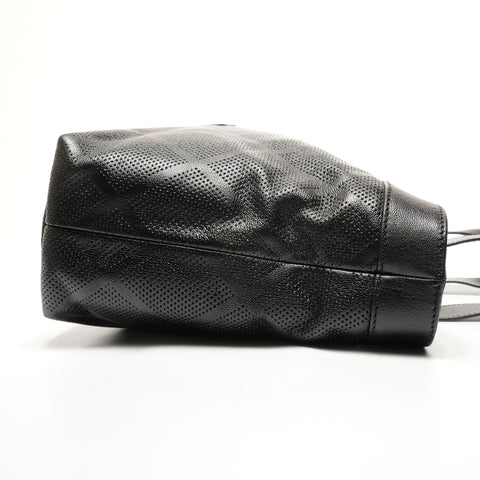 CHANEL Perforated large COCO Mark leather, serial number 11, 2007-2008 Tote Bag black WS27794