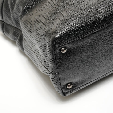 CHANEL Perforated large COCO Mark leather, serial number 11, 2007-2008 Tote Bag black WS27794