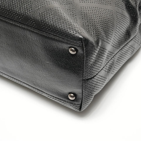 CHANEL Perforated large COCO Mark leather, serial number 11, 2007-2008 Tote Bag black WS27794