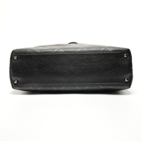 CHANEL Perforated large COCO Mark leather, serial number 11, 2007-2008 Tote Bag black WS27794