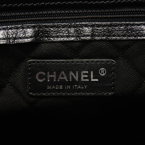 CHANEL Perforated large COCO Mark leather, serial number 11, 2007-2008 Tote Bag black WS27794