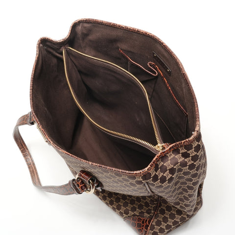 CELINE macadam canvas Tote Bag Brown WS27795