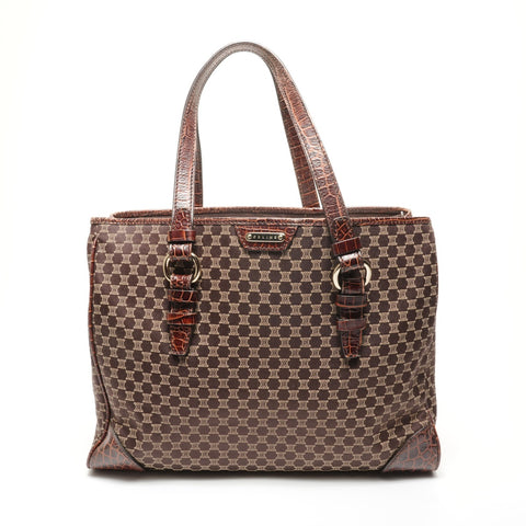 CELINE macadam canvas Tote Bag Brown WS27795