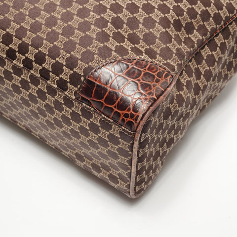CELINE macadam canvas Tote Bag Brown WS27795