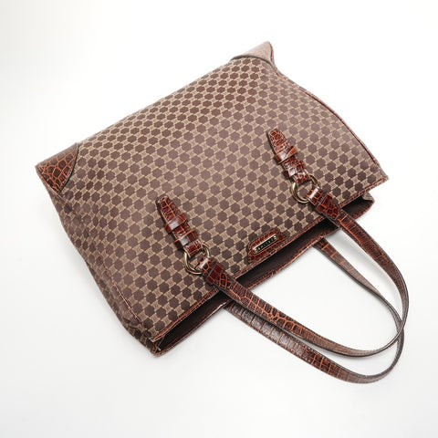 CELINE macadam canvas Tote Bag Brown WS27795