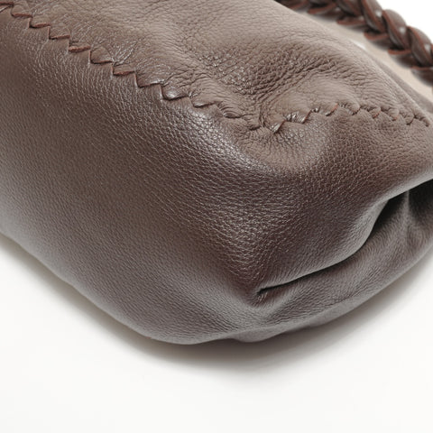 BOTTEGAVENETA Hobo Leather Shoulder Bag Brown WS27797