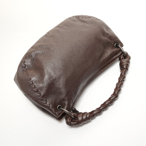 BOTTEGAVENETA Hobo Leather Shoulder Bag Brown WS27797