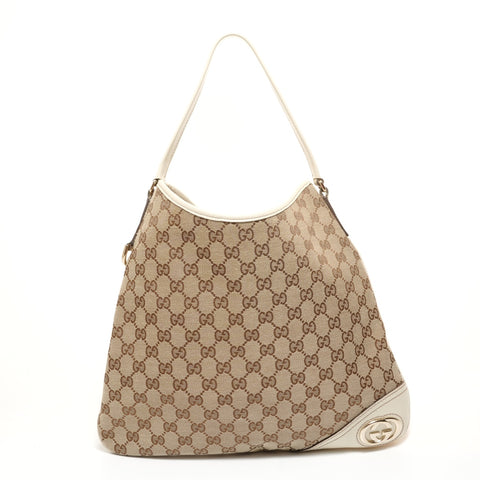 GUCCI GG Canvas Hobo One Belt Shoulder Bag beige WS27798